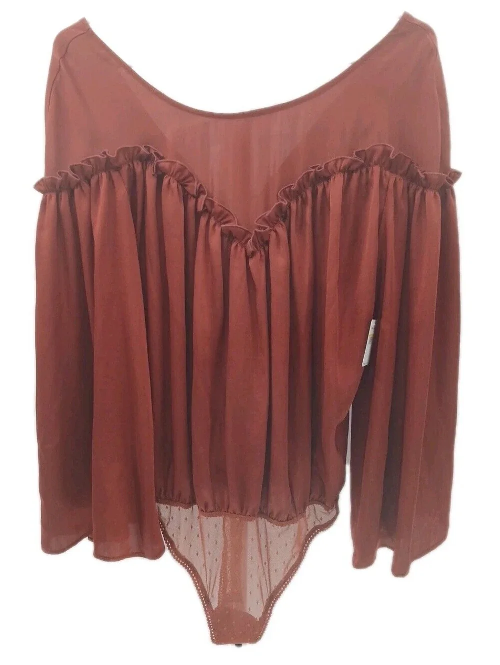 Intimately Free People She's A Natural Bodysuit Womens Medium Orange Cherry Chai